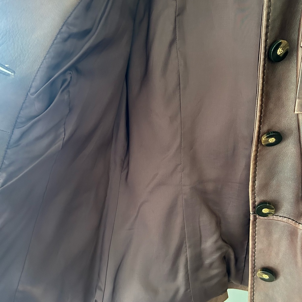 Tory Burch brown leather Sgt Pepper jacket size 6 - Picture 4 of 12